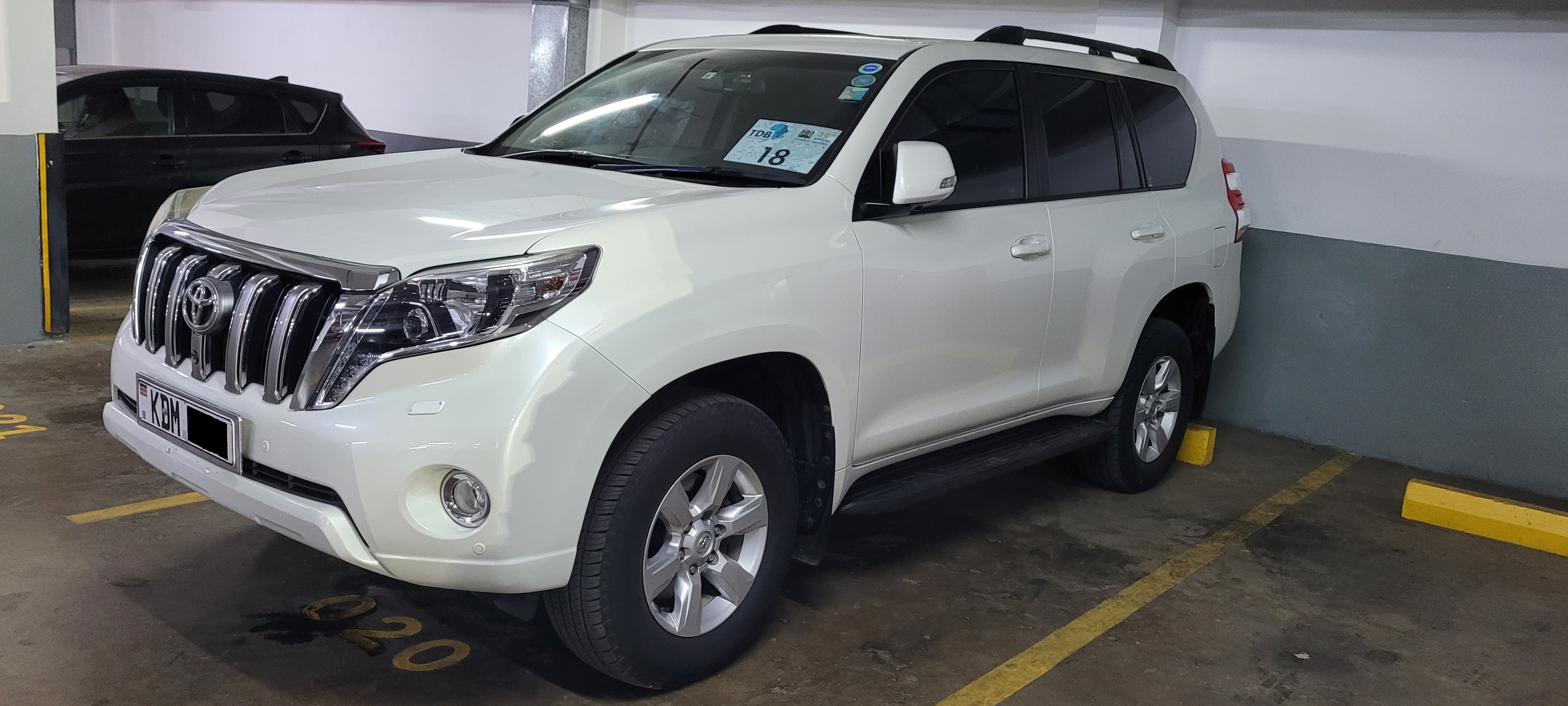 Prado parked, side view